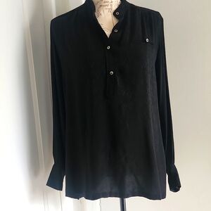 Valentino Boutique Black Silk Blouse  Size 12